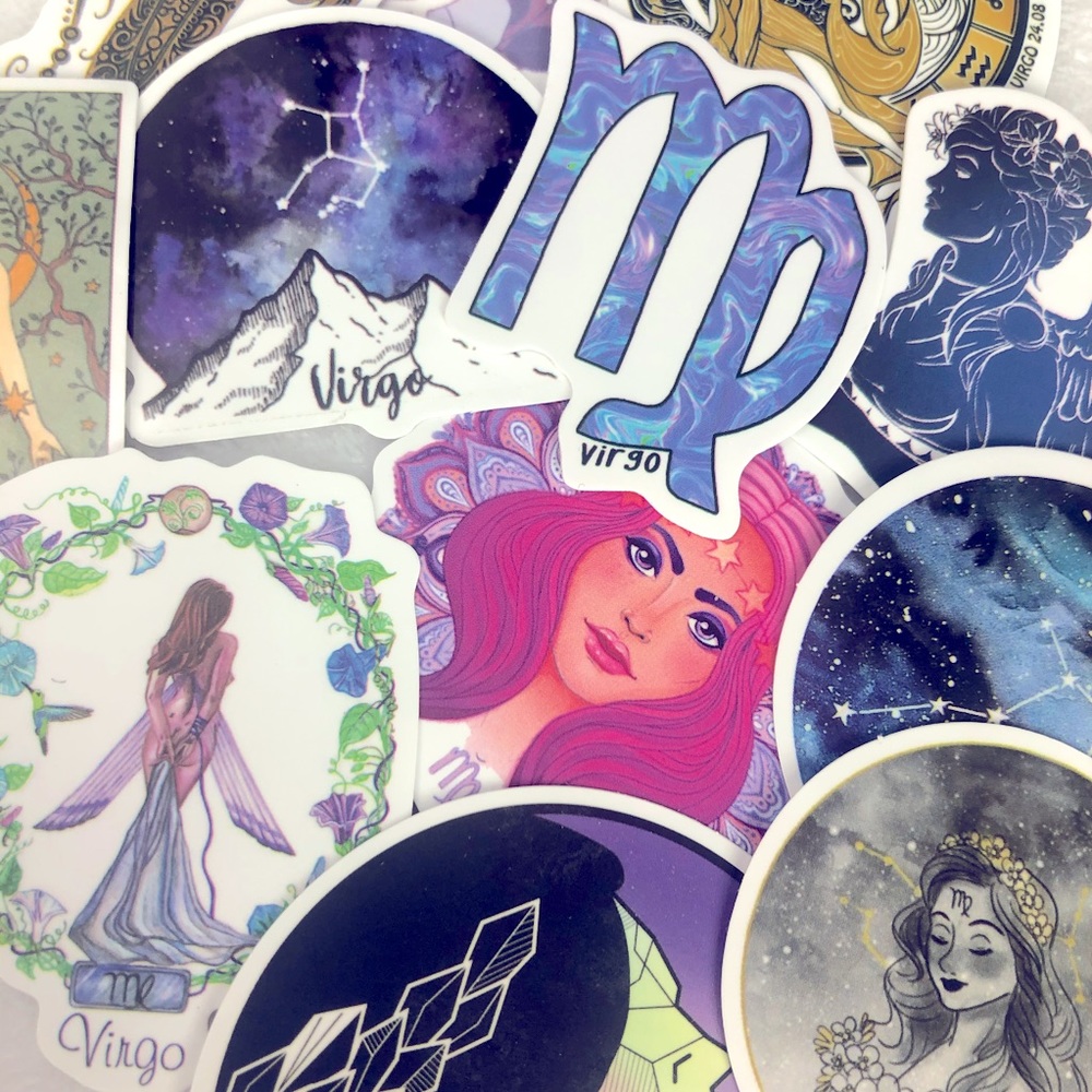 VIRGO Zodiac Astrology Stickers, Intuitively Choosen 5PCS